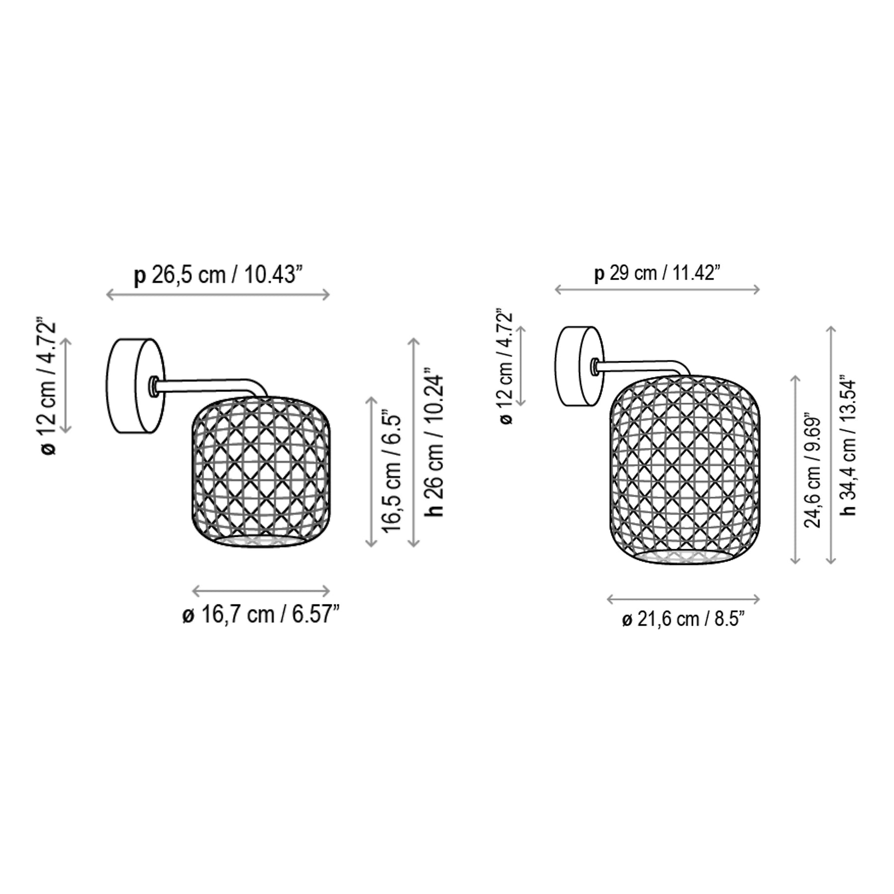 Nans Outdoor LED Wall Sconce Diagram