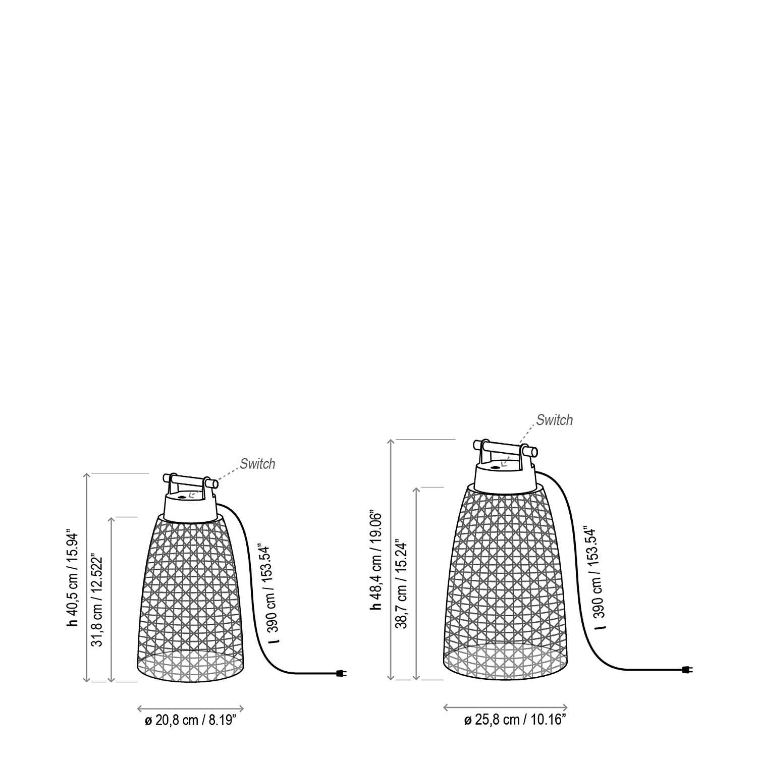 Nans Outdoor LED Table Lamp diagram