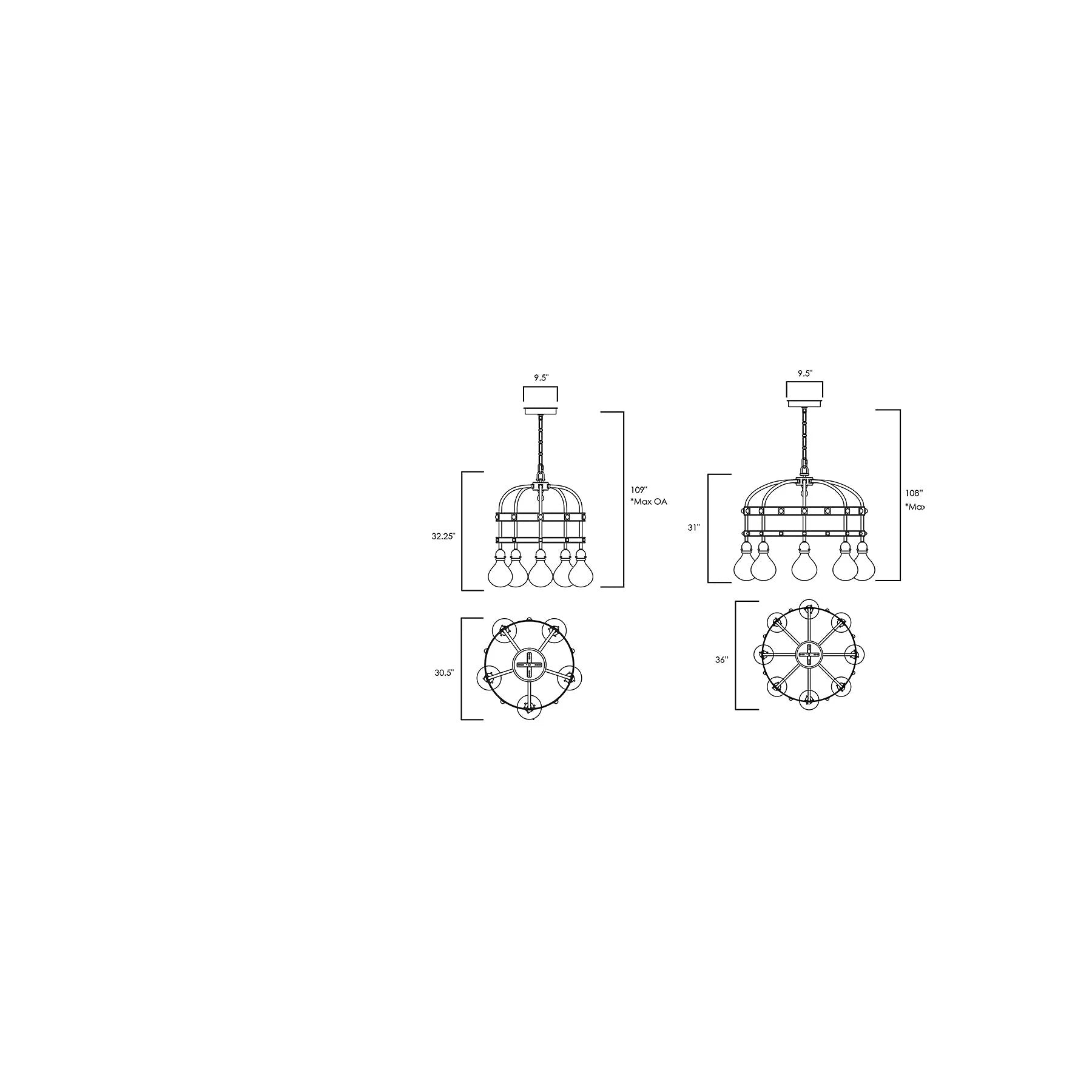 Napa LED Chandelier Diagram