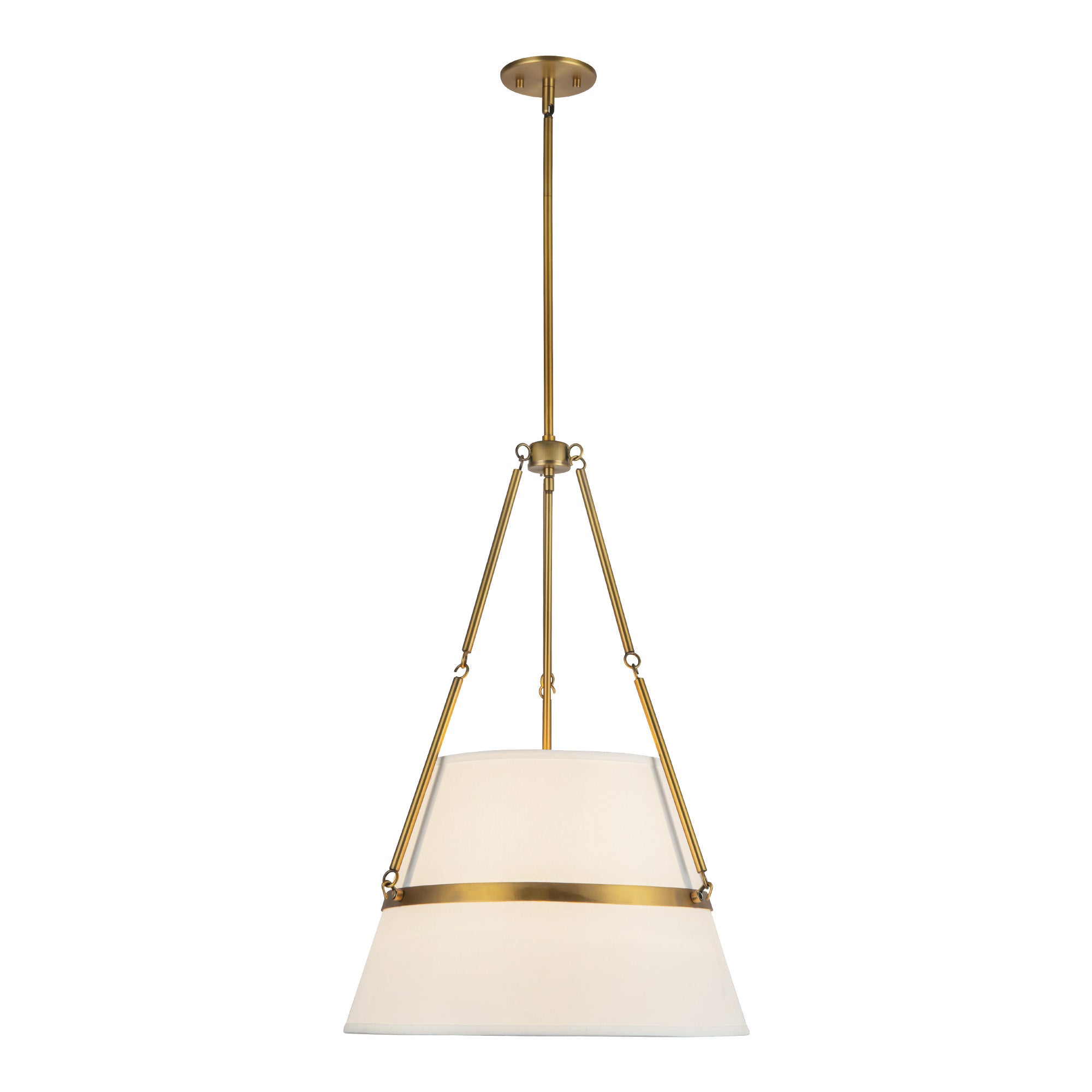 Oliver 18-in Aged Gold/White Linen 1 Light Pendant by Alora Lighting | PD546719AGWL | Alora Lighting