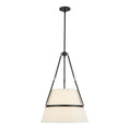 Load image into Gallery viewer, Oliver 18-in Matte Black/White Linen 1 Light Pendant by Alora Lighting | PD546719MBWL | Alora Lighting
