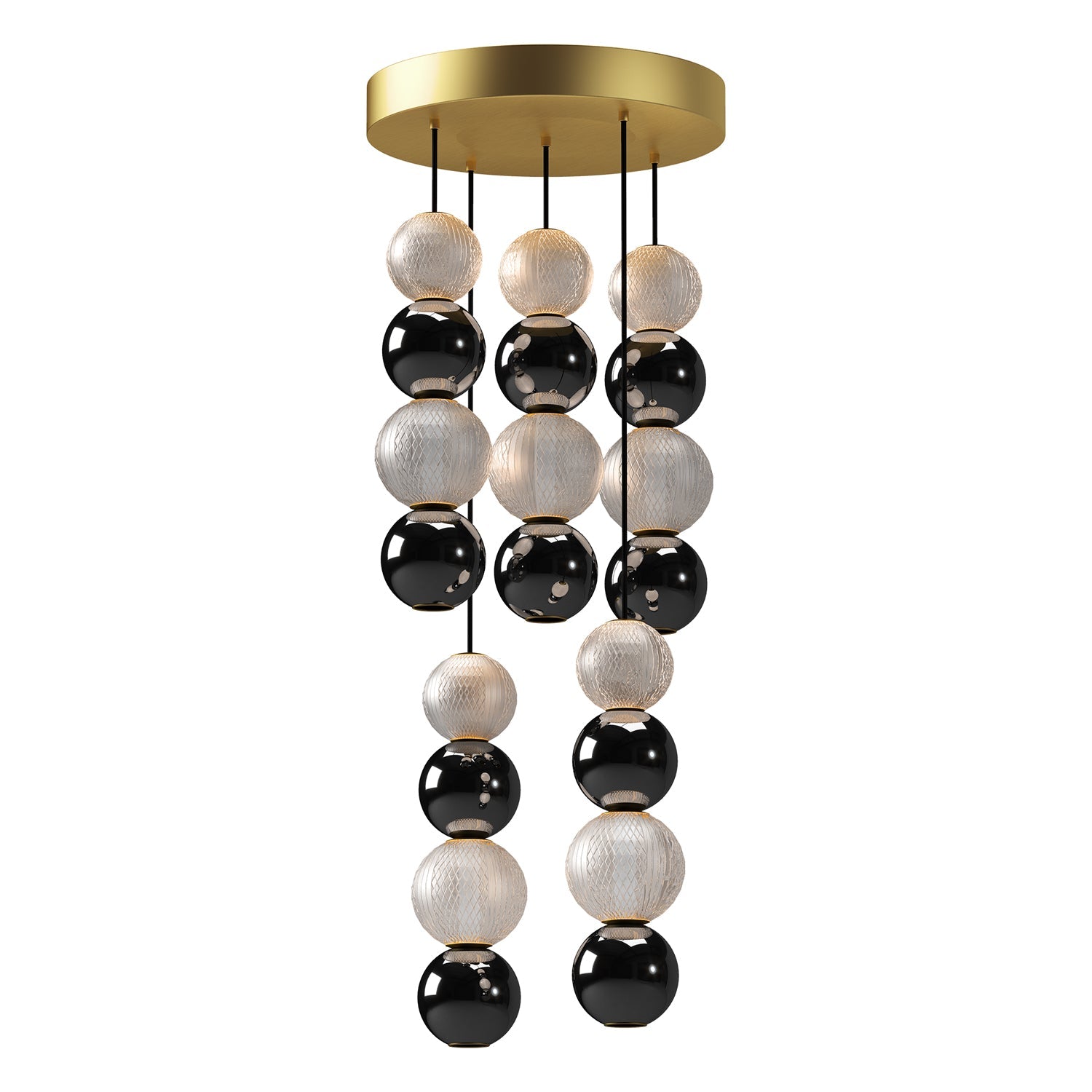Onyx 15-in Natural Brass LED Multi Pendant by Alora Lighting | MP321805NB | Alora Lighting