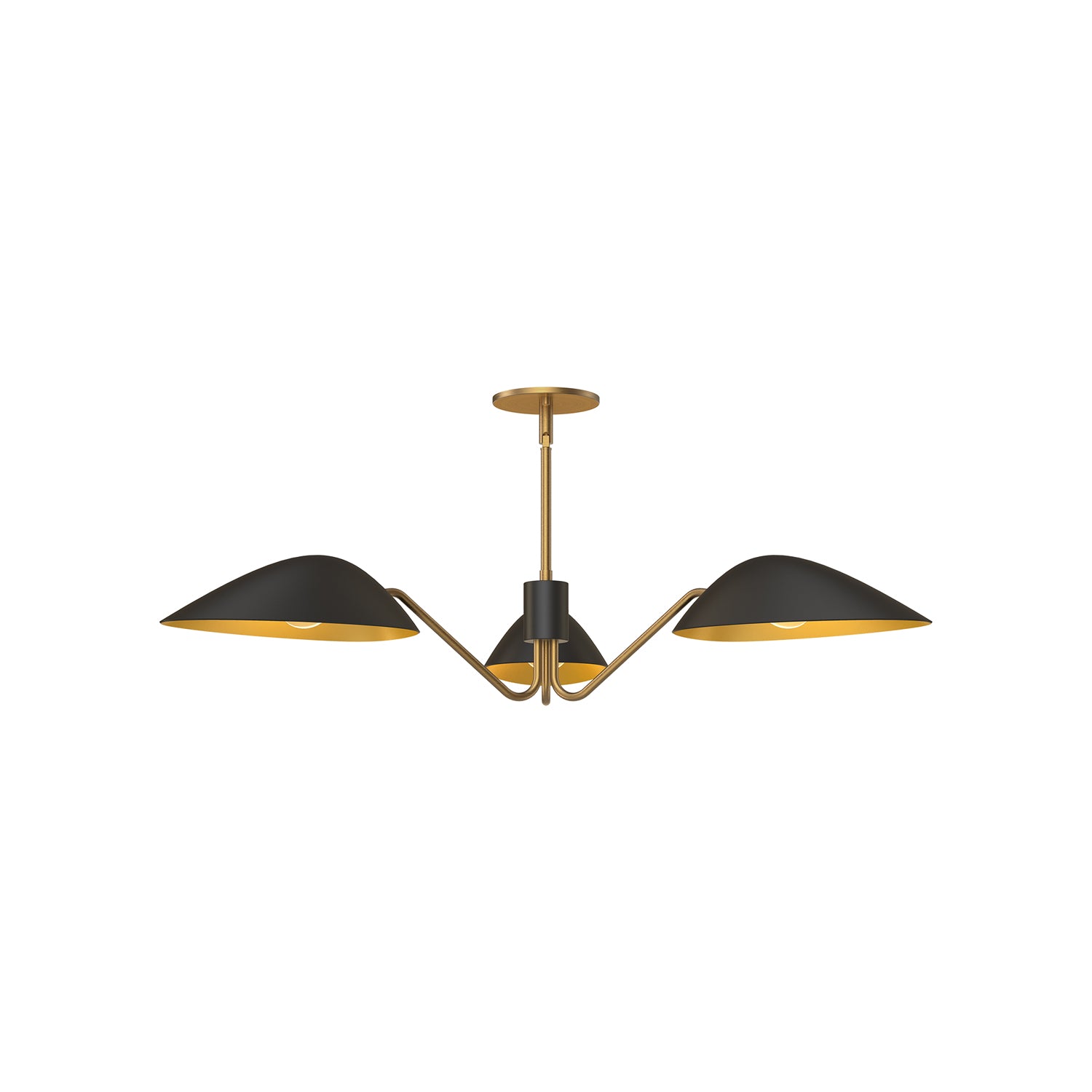 Oscar 36-in Aged Gold/Matte Black 3 Lights Pendant by Alora Lighting | PD550336MBAG | Alora Lighting
