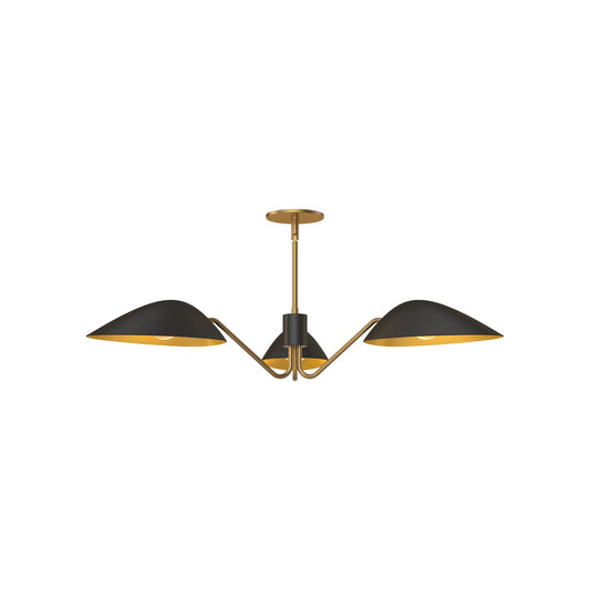 Oscar 36-in Aged Gold/Matte Black 3 Lights Pendant by Alora Lighting | PD550336MBAG | Alora Lighting