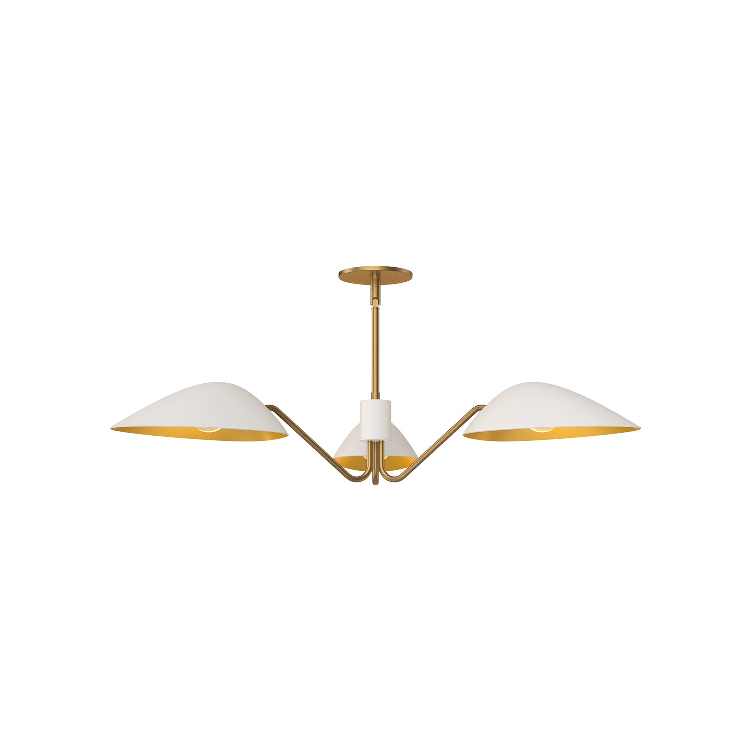 Oscar 36-in Aged Gold/White 3 Lights Pendant by Alora Lighting | PD550336WHAG | Alora Lighting
