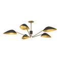 Load image into Gallery viewer, Oscar 46-in Aged Gold/Matte Black 5 Lights Pendant by Alora Lighting | PD550545MBAG | Alora Lighting
