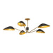 Oscar 46-in Aged Gold/Matte Black 5 Lights Pendant by Alora Lighting | PD550545MBAG | Alora Lighting