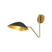 Oscar 6-in Aged Gold/Matte Black 1 Light Wall/Vanity by Alora Lighting | WV550006MBAG | Alora Lighting