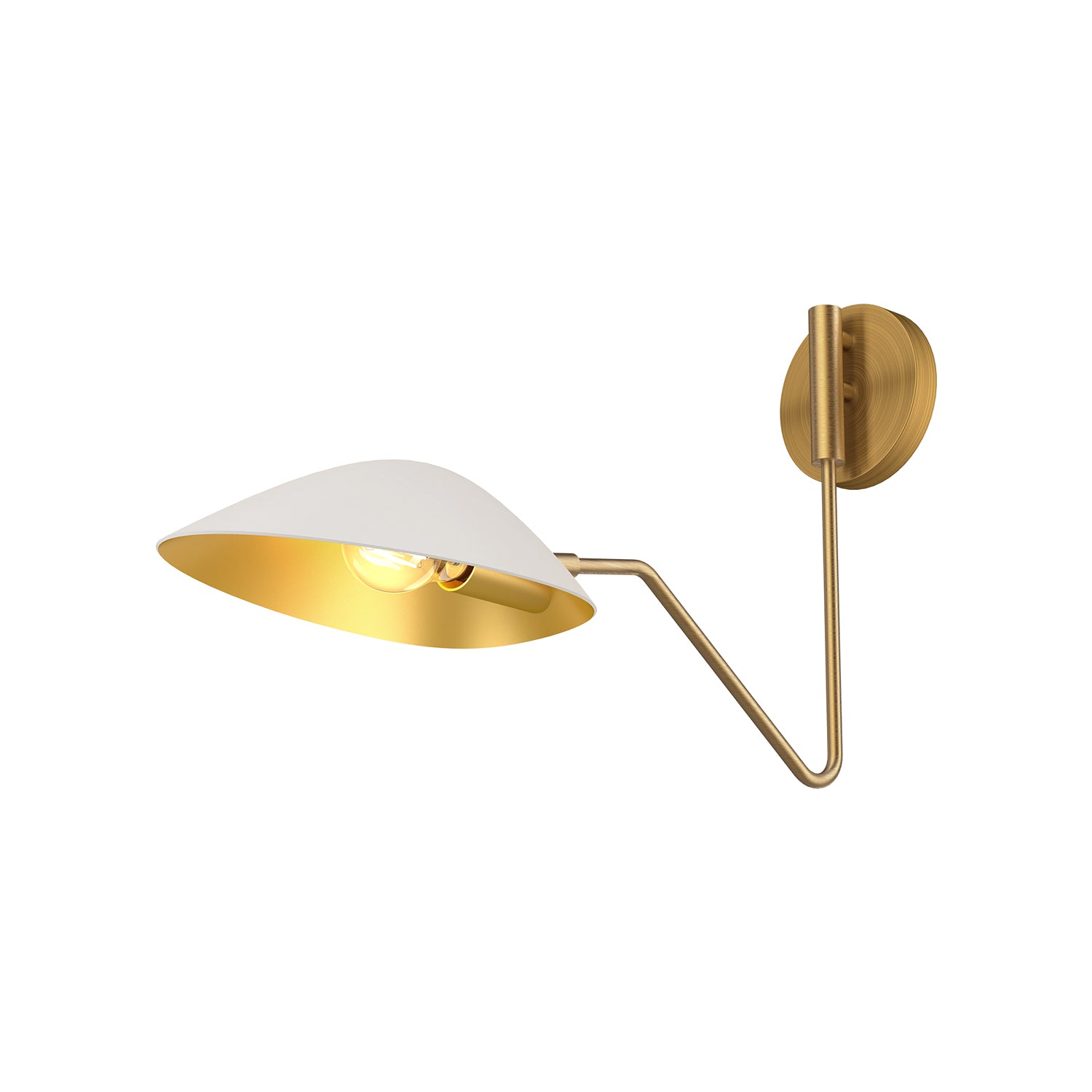 Oscar 6-in Aged Gold/White 1 Light Wall/Vanity by Alora Lighting | WV550006WHAG | Alora Lighting