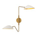 Oscar 6-in Aged Gold/White 2 Lights Wall/Vanity by Alora Lighting | WV550224WHAG | Alora Lighting