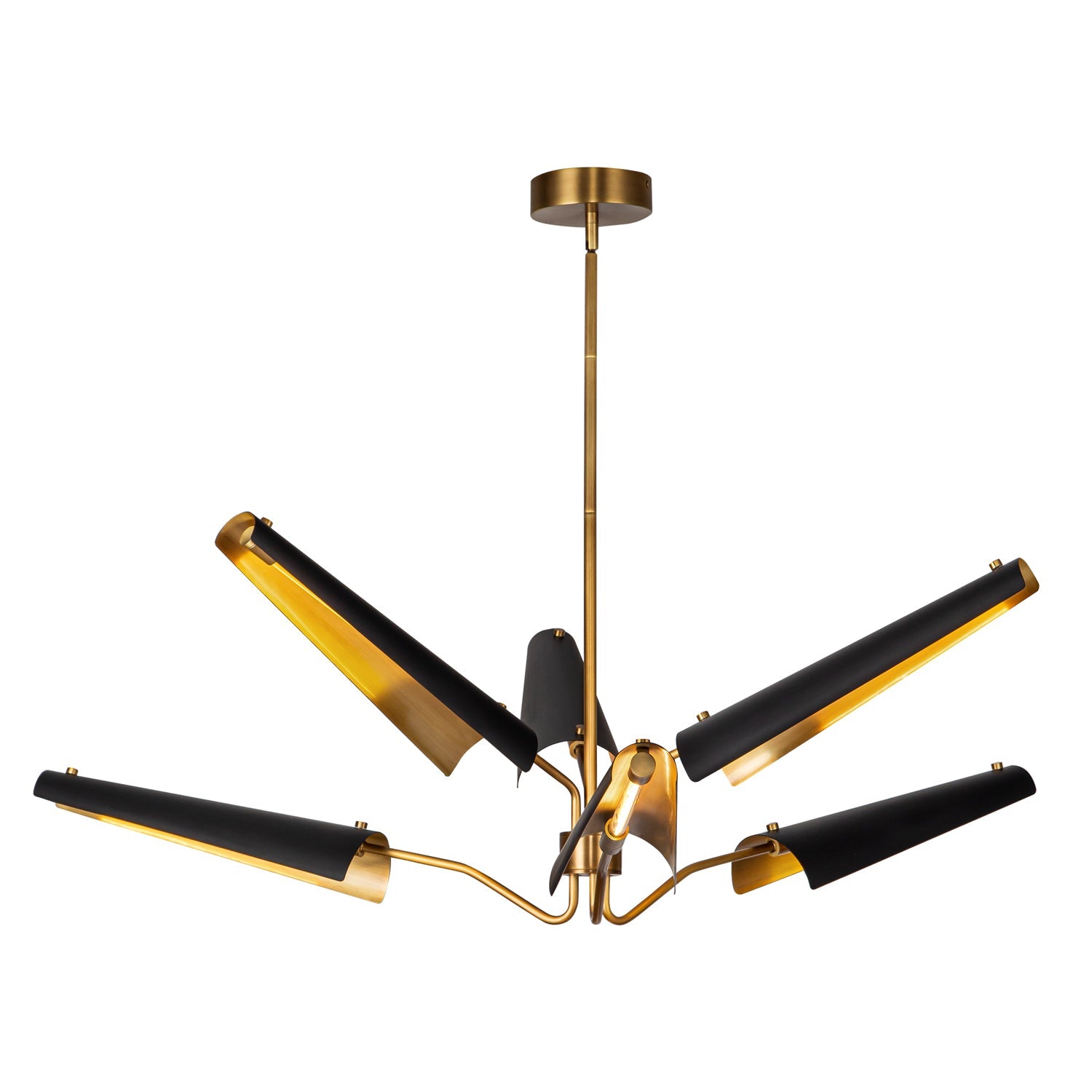 Osorio 46-in Matte Black/Vintage Brass LED Chandelier by Alora Lighting | CH347646MBVB-UNV | Alora Lighting
