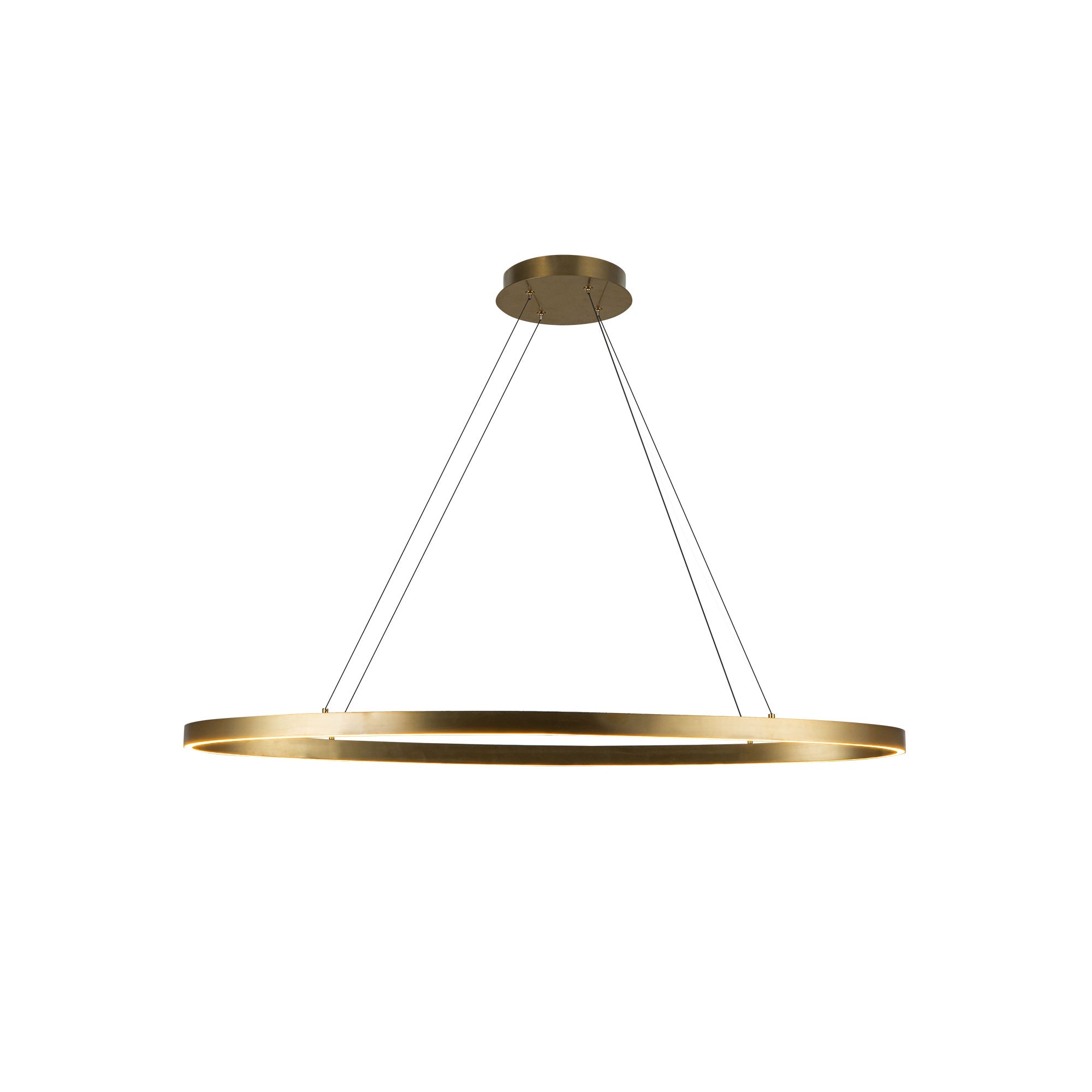 Ovale LED Linear Pendant in Brushed Gold Finish | Kuzco Lighting