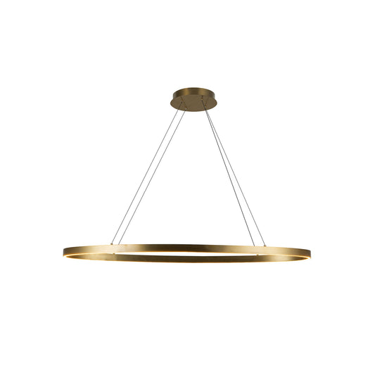Ovale LED Linear Pendant in Brushed Gold Finish | Kuzco Lighting