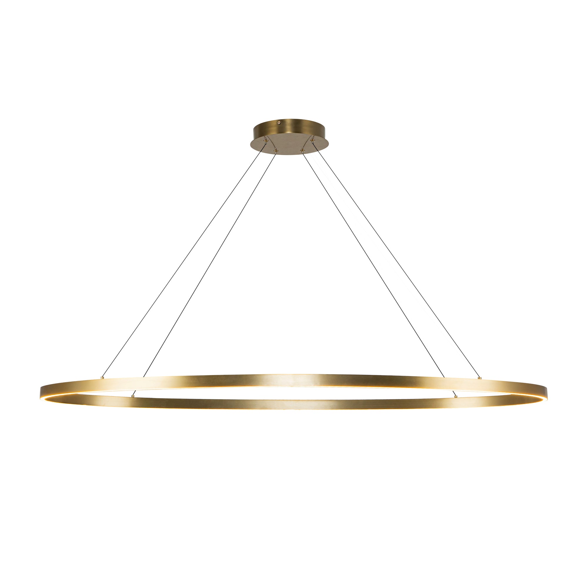 Ovale LED Linear Pendant in Brushed Gold Finish | Kuzco Lighting