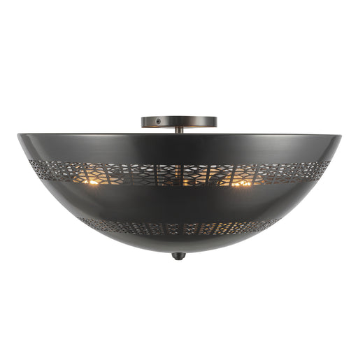 Overland 18-in Urban Bronze Flush Mount