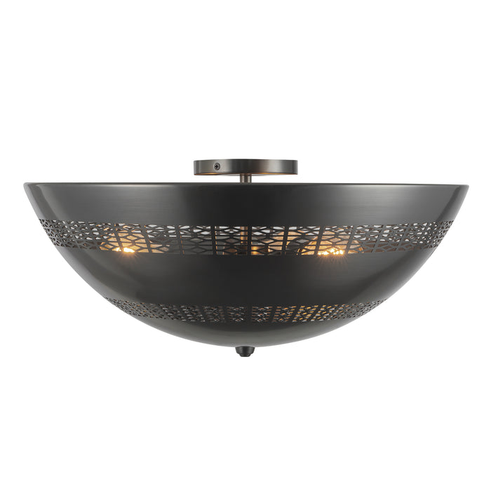 Overland 18-in Urban Bronze Flush Mount