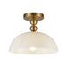 Paisley 12-in Brushed Gold/Glossy Opal Glass Socket Semi-Flush Mount by Alora Lighting | SF459012BGGO | Alora Lighting