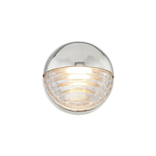 Palais 6-in Polished Nickel/Ribbed Glass LED Wall/Vanity by Alora Lighting | WV330106PNCR | Alora Lighting