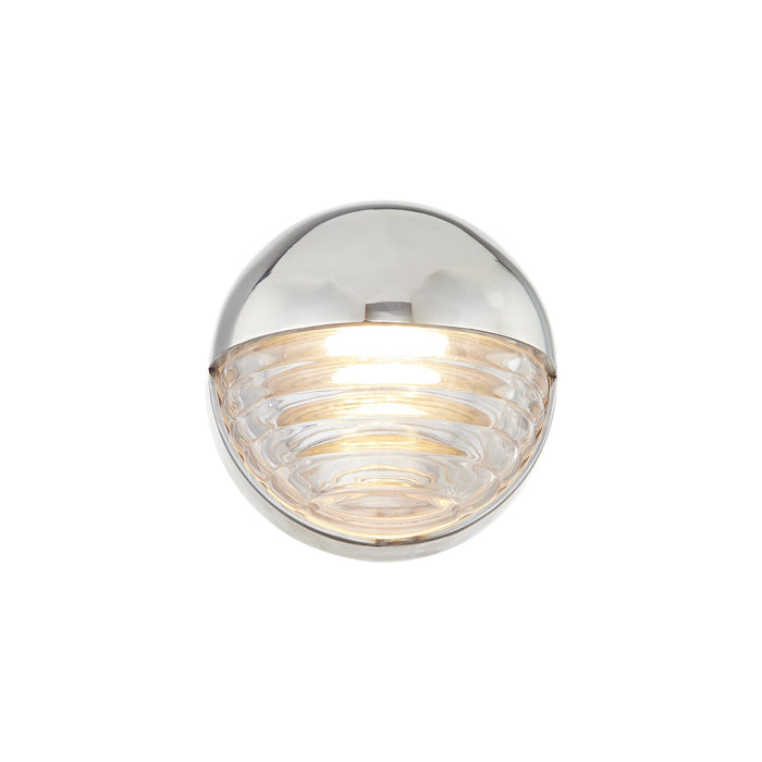 Palais 6-in Polished Nickel/Ribbed Glass LED Wall/Vanity by Alora Lighting | WV330106PNCR | Alora Lighting