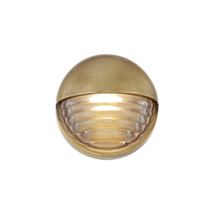 Palais 6-in Ribbed Glass/Vintage Brass LED Wall/Vanity by Alora Lighting | WV330106VBCR | Alora Lighting