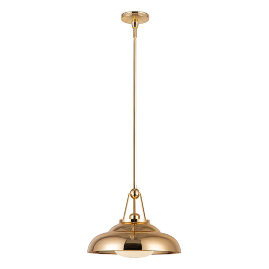 Palmetto 14-in Polished Brass/Glossy Opal 1 Light Pendant by Alora Lighting | PD344014PBGO | Alora Lighting