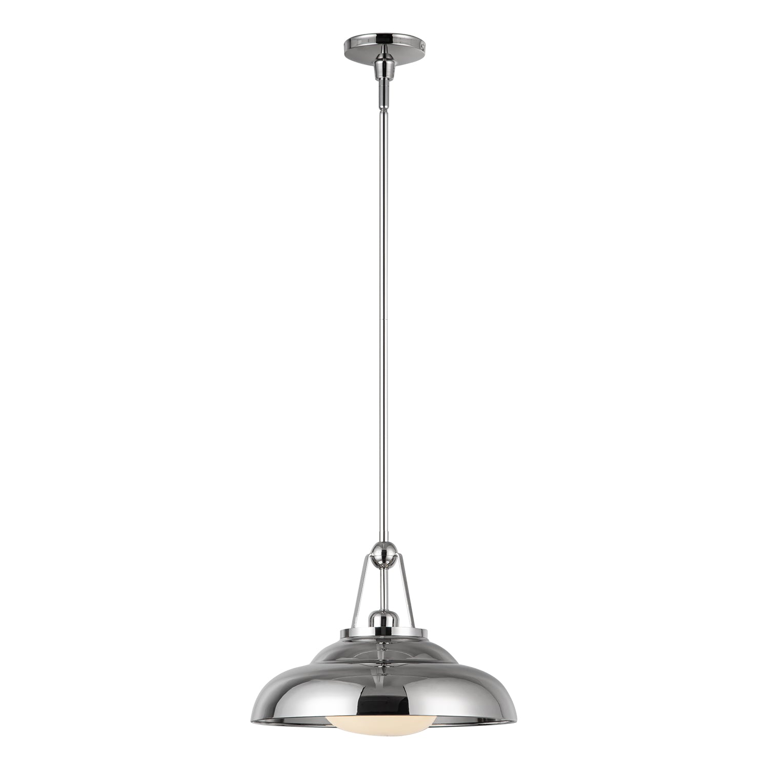 Palmetto 14-in Polished Nickel/Glossy Opal 1 Light Pendant by Alora Lighting | PD344014PNGO | Alora Lighting