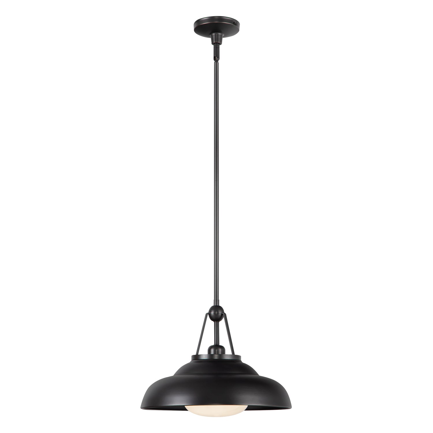 Palmetto 14-in Urban Bronze/Glossy Opal 1 Light Pendant by Alora Lighting | PD344014UBGO | Alora Lighting