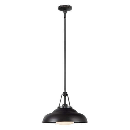 Palmetto 14-in Urban Bronze/Glossy Opal 1 Light Pendant by Alora Lighting | PD344014UBGO | Alora Lighting