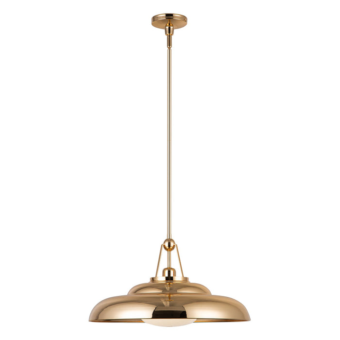 Palmetto 20-in Polished Brass/Glossy Opal 1 Light Pendant by Alora Lighting | PD344020PBGO | Alora Lighting