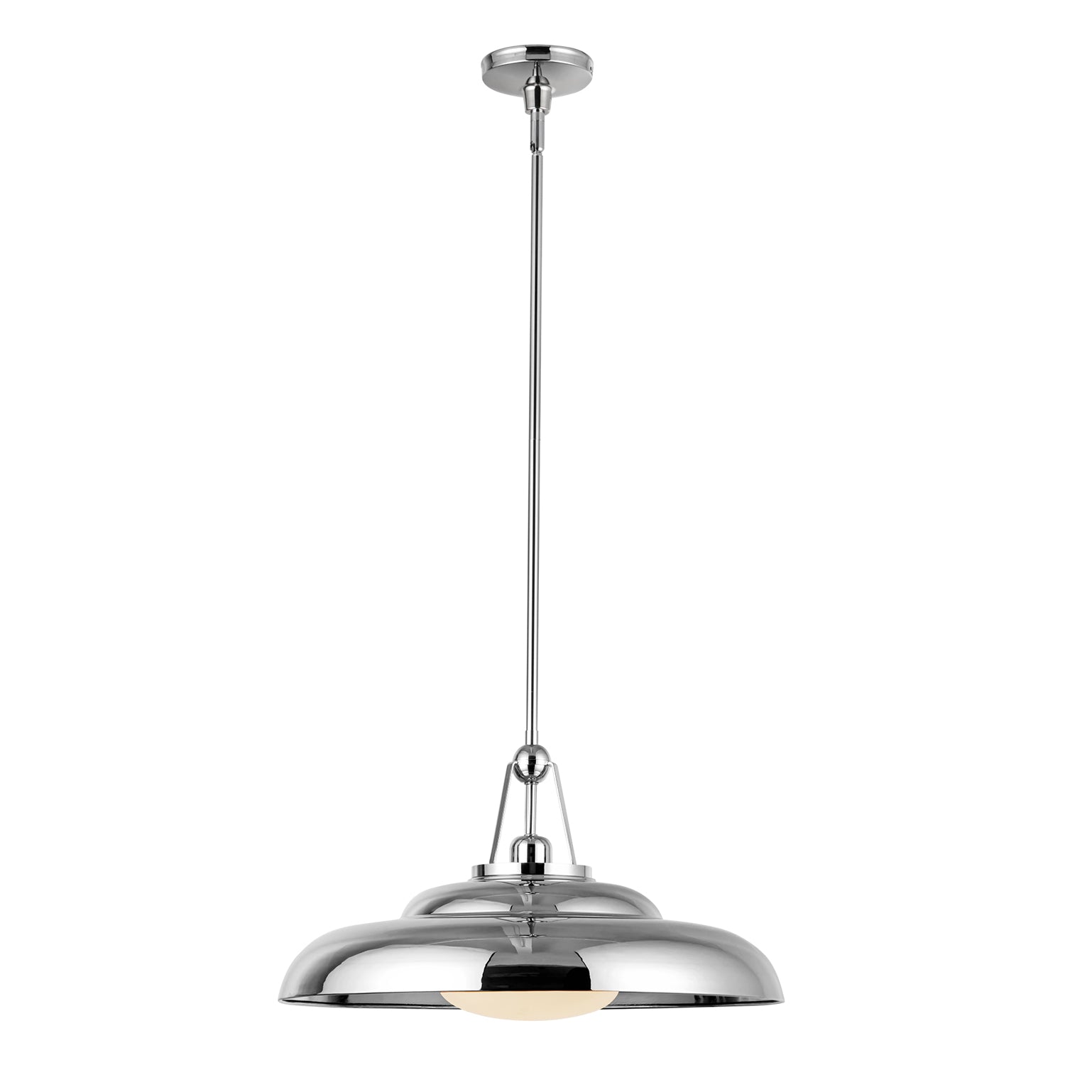 Palmetto 20-in Polished Nickel/Glossy Opal 1 Light Pendant by Alora Lighting | PD344020PNGO | Alora Lighting