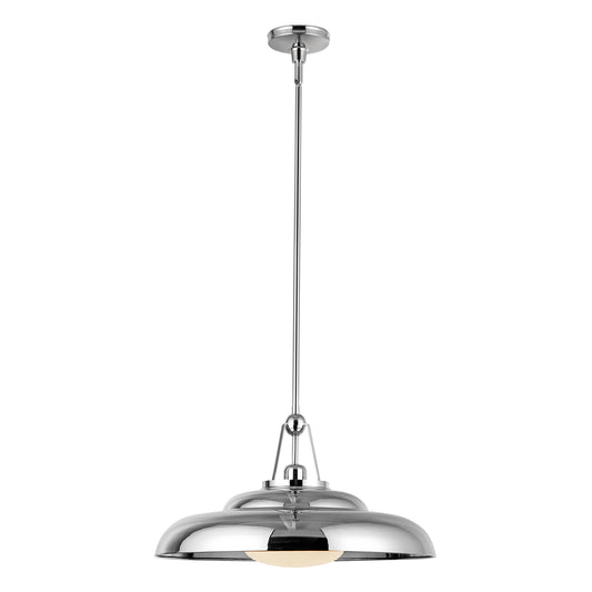Palmetto 20-in Polished Nickel/Glossy Opal 1 Light Pendant by Alora Lighting | PD344020PNGO | Alora Lighting