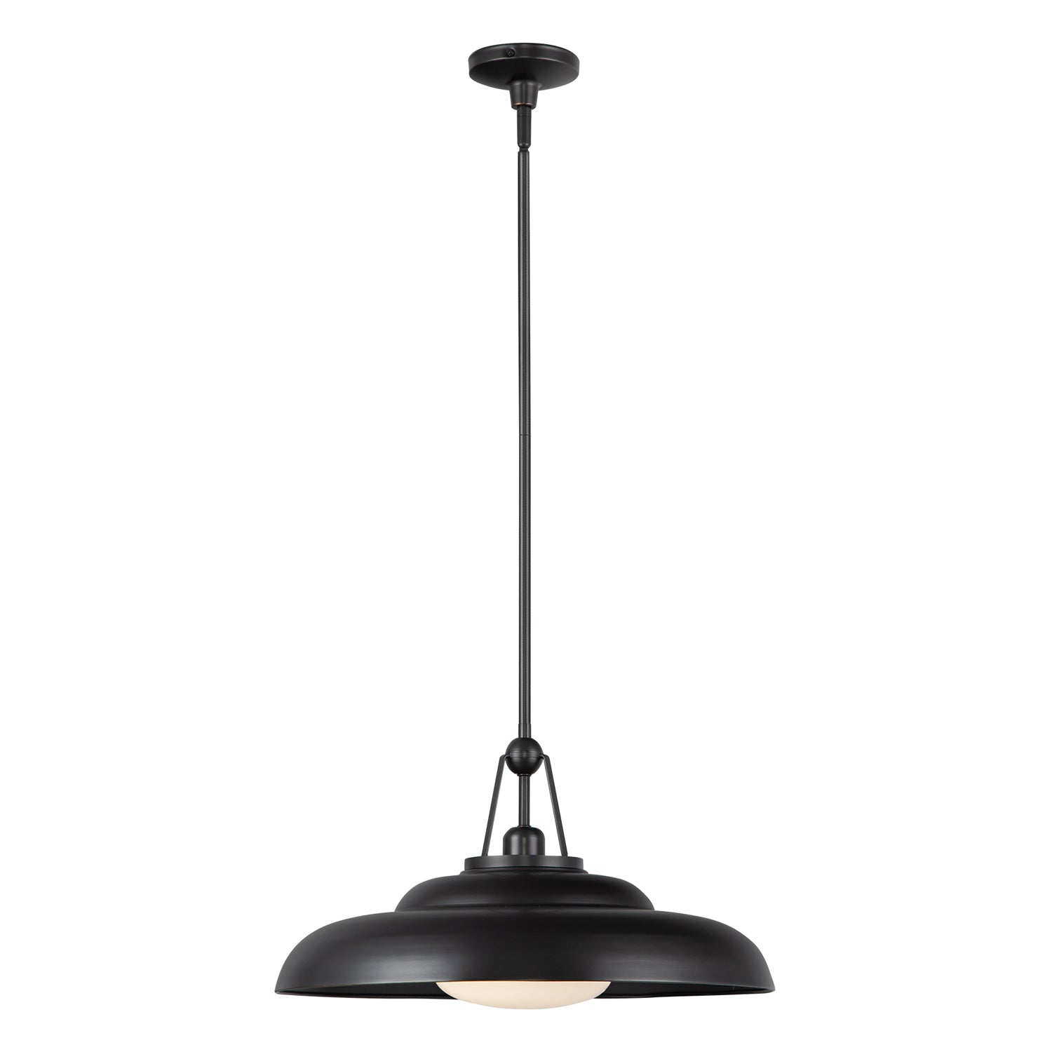 Palmetto 20-in Urban Bronze/Glossy Opal 1 Light Pendant by Alora Lighting | PD344020UBGO | Alora Lighting