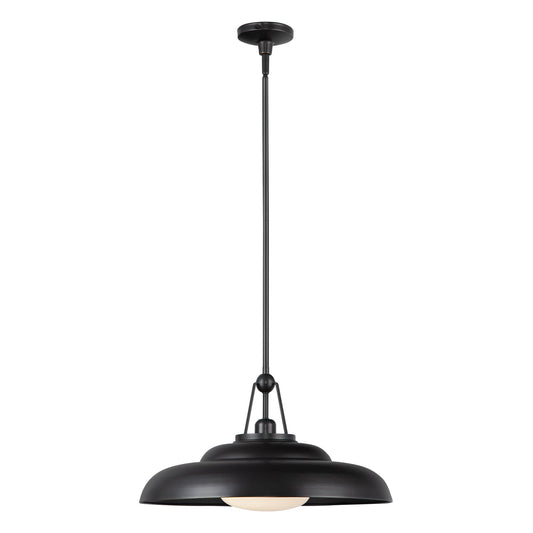 Palmetto 20-in Urban Bronze/Glossy Opal 1 Light Pendant by Alora Lighting | PD344020UBGO | Alora Lighting