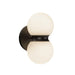 Peri LED Exterior Wall Sconce in Black/Opal Glass Finish | Kuzco Lighting