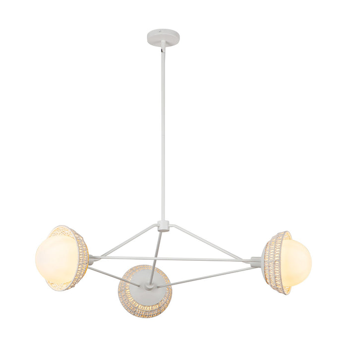 Perth 40-in White/Opal Glass 3 Lights Chandelier by Alora Lighting | CH490340WHOP | Alora Lighting
