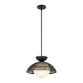 Load image into Gallery viewer, Perth 14-in Matte Black/Opal Glass 1 Light Pendant by Alora Lighting | PD490114MBOP | Alora Lighting
