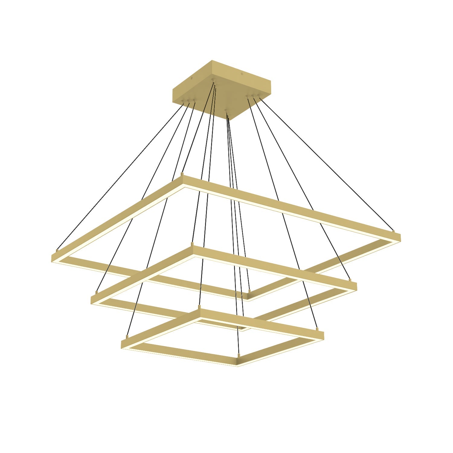 Piazza LED Chandelier in Brushed Gold Finish | Kuzco Lighting