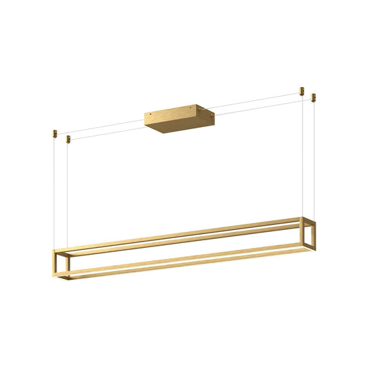 Plaza LED Linear Pendant in Brushed Gold Finish | Kuzco Lighting