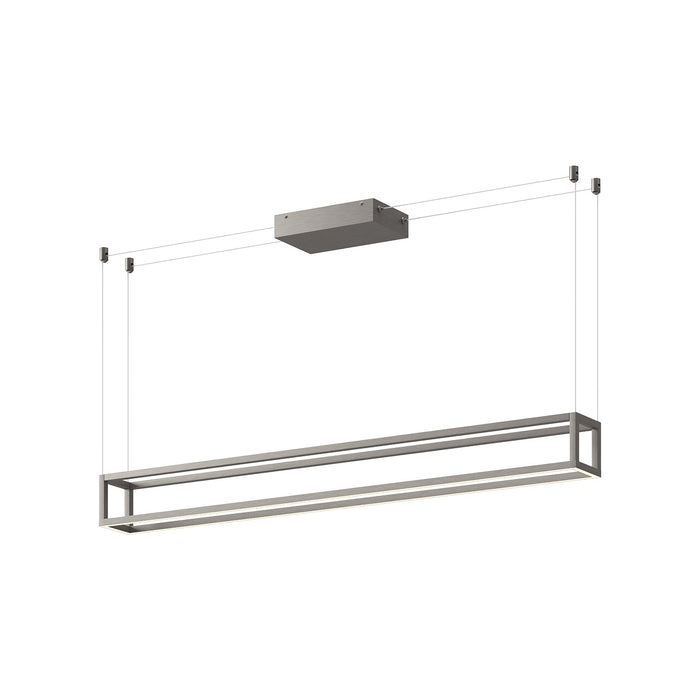 Plaza LED Linear Pendant in Brushed Nickel Finish | Kuzco Lighting