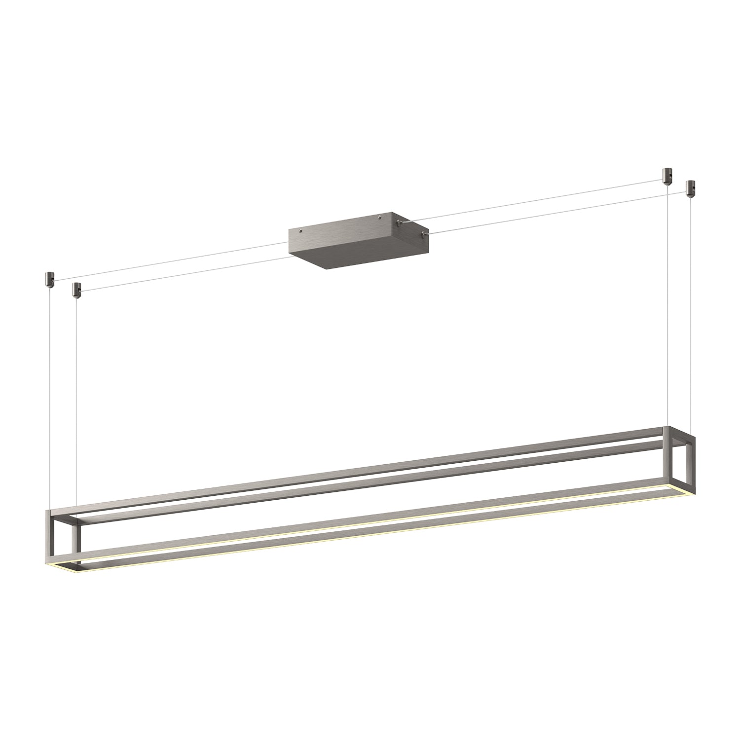 Plaza LED Linear Pendant in Brushed Nickel Finish | Kuzco Lighting