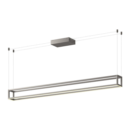 Plaza LED Linear Pendant in Brushed Nickel Finish | Kuzco Lighting