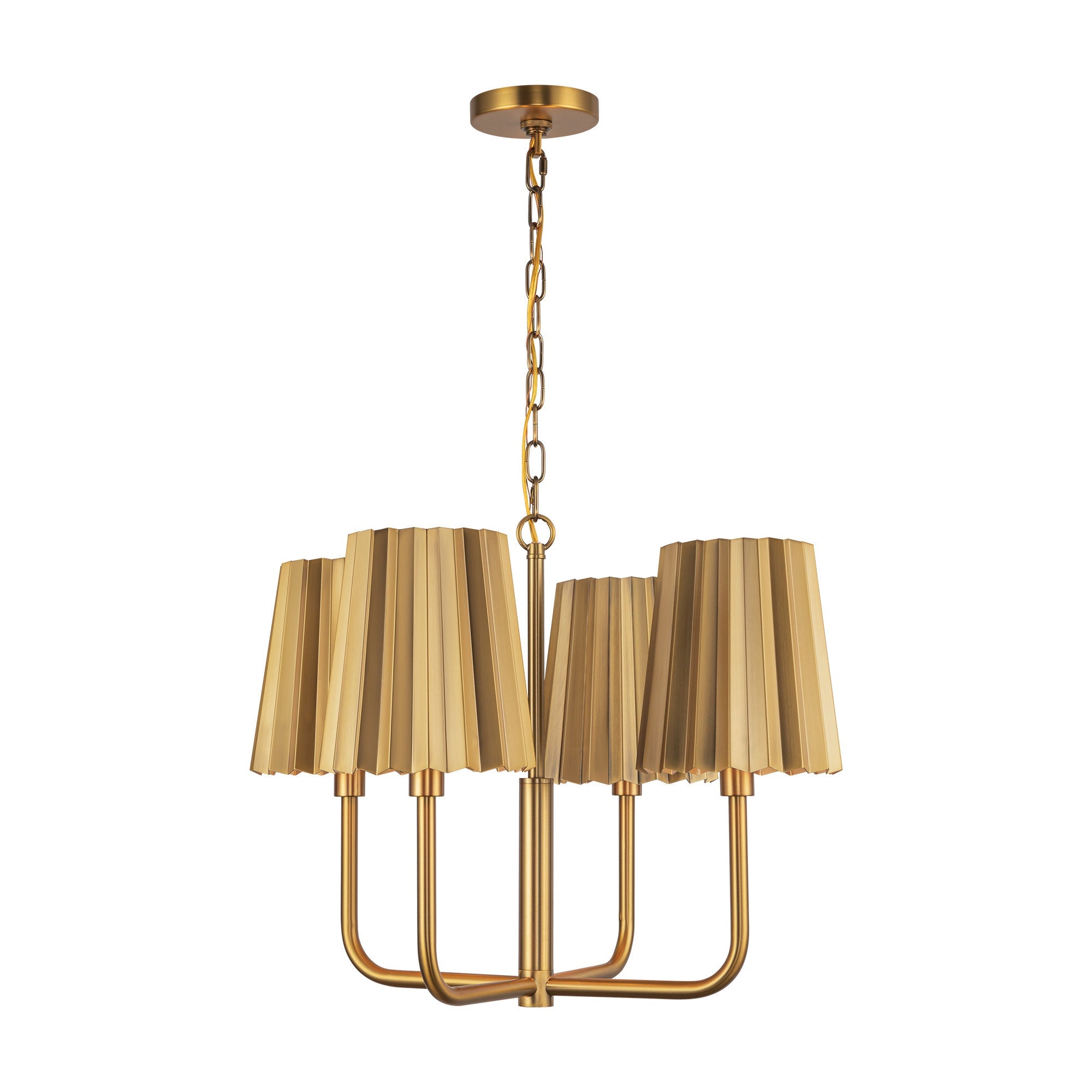 Plisse 23-in Aged Gold 4 Lights Chandelier by Alora Lighting | CH528423AG | Alora Lighting