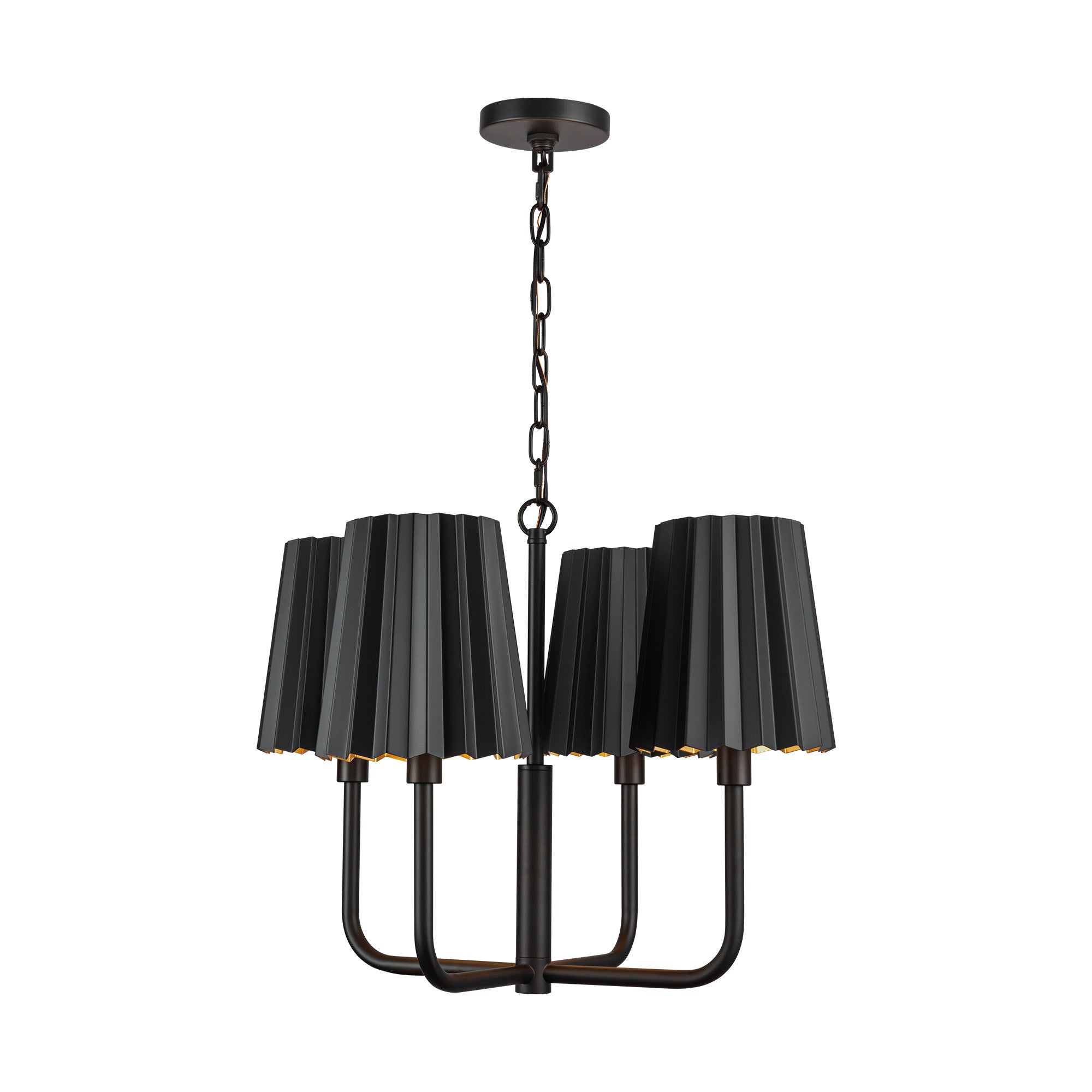 Plisse 23-in Matte Black 4 Lights Chandelier by Alora Lighting | CH528423MB | Alora Lighting
