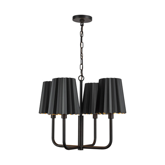 Plisse 23-in Matte Black 4 Lights Chandelier by Alora Lighting | CH528423MB | Alora Lighting