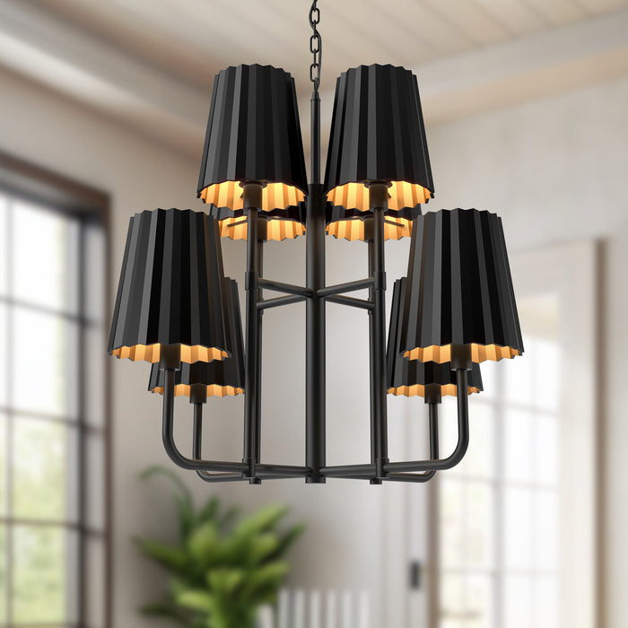 Plisse Chandelier by Alora Lighting