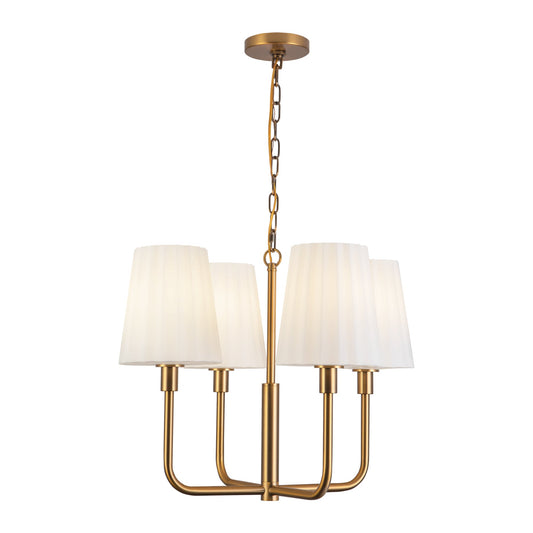 Plisse 23-in Aged Gold/Opal Matte Glass 4 Lights Chandelier by Alora Lighting | CH628423AGOP | Alora Lighting