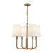 Plisse 23-in Aged Gold/Opal Matte Glass 4 Lights Chandelier by Alora Lighting | CH628423AGOP | Alora Lighting
