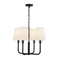 Load image into Gallery viewer, Plisse 23-in Matte Black/Opal Matte Glass 4 Lights Chandelier by Alora Lighting | CH628423MBOP | Alora Lighting
