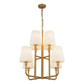 Load image into Gallery viewer, Plisse 30-in Aged Gold/Opal Matte Glass 8 Lights Chandelier by Alora Lighting | CH628830AGOP | Alora Lighting
