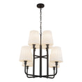 Load image into Gallery viewer, Plisse 30-in Matte Black/Opal Matte Glass 8 Lights Chandelier by Alora Lighting | CH628830MBOP | Alora Lighting
